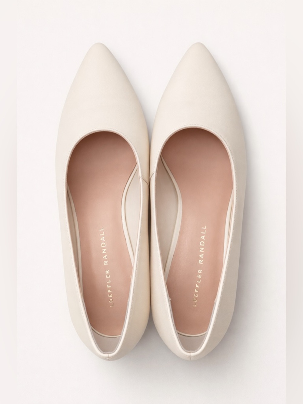 Loeffler Randall Ivory Leather Pumps Pointed Toe Heels Sizeโ 8.5 quite luxury